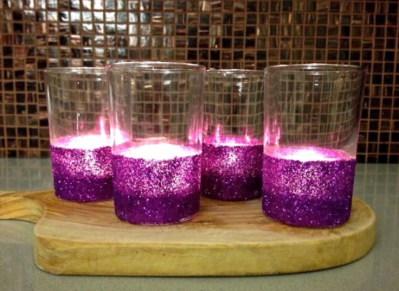 glitter votives