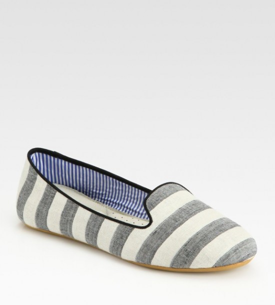 grey/white stripe slipper
