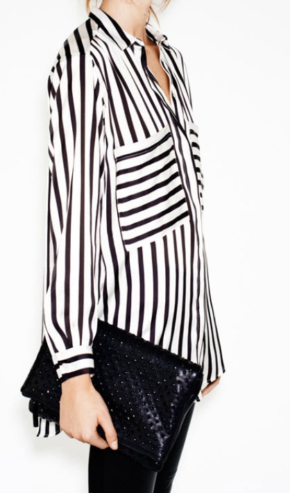 Oasap stripe blouse stripes - silk blouse