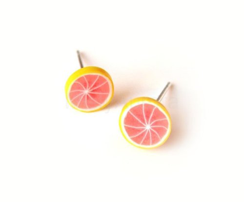 Etsy grapefruit stud earrings