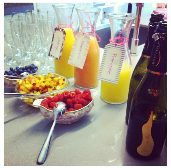 DIY champagne cocktail bar