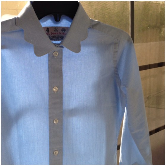 Kiel James Patrick scalloped collar oxford shirt
