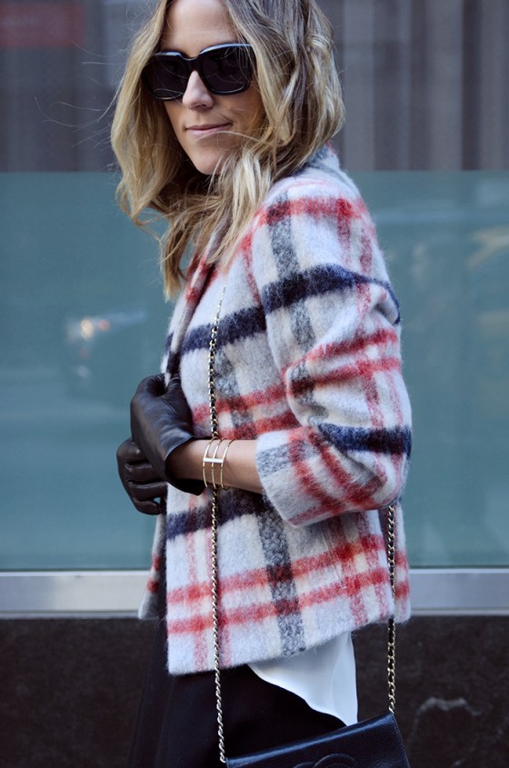 Damsel in Dior plaid coat