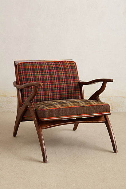 Anthropologie plaid chair