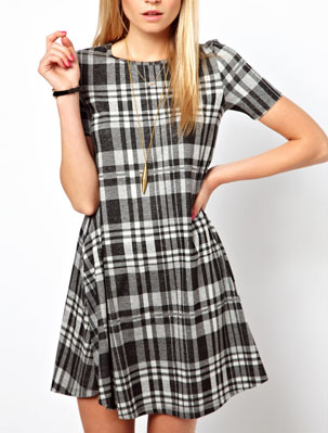 ASOS swing plaid dress