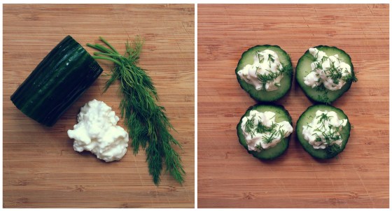 Healthy Snacks - Cucumber, Cottage Cheese, Dill