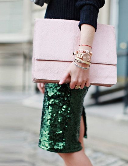 green sequin skirt - Elle UK