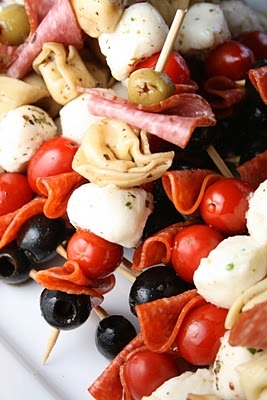 Super Bowl snacks - antipasto kabobs