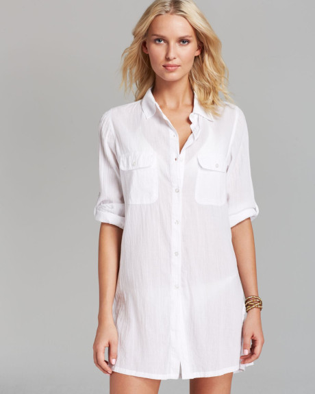 Ralph Lauren camp shirt beach cover-up